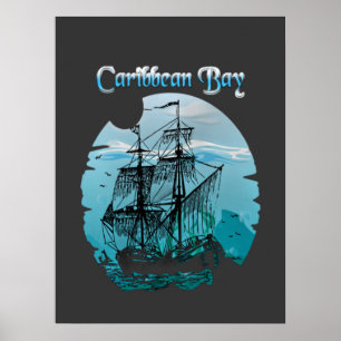 Poster Pirates vintages de la mer