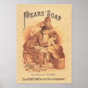 Poster Pires Savon bain l'enfant