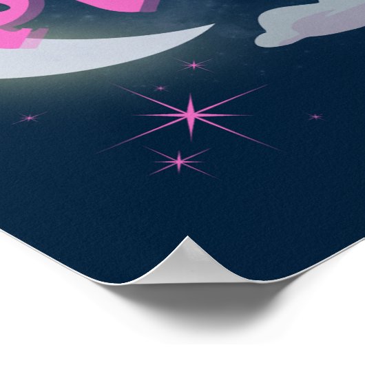 Poster Pisces Céleste Lune Cloud Étoiles Astrologie Art (Coin)