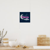 Poster Pisces Céleste Lune Cloud Étoiles Astrologie Art (Cuisine)