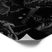 Poster Pisces Constellation Hevelius 1690 sur Black (Coin)