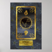 Poster Pisces Dark Zodiac Astrologie : Black Gold Nom (Devant)