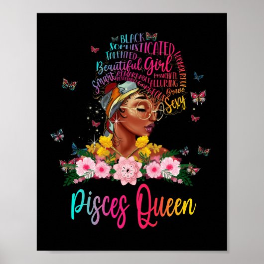 Poster Pisces Queen Black Women Persistent Beauté (Devant)