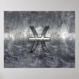 Poster Pisces Zodiac Connexion Gruning acier style print
