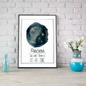 Poster Pisces Zodiac Signal : Nom et Anniversaire personn