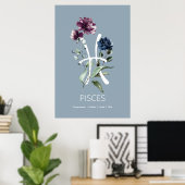 Poster Pisces Zodiac Star Sign Art Print (Bureau à domicile)