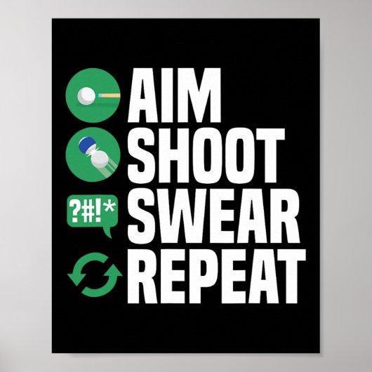 Poster Piscine Aim Shoot Swear Funny (Devant)