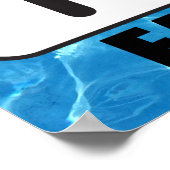 Poster Piscine/Centre aquatique "Manger, dormir, nager" (Coin)