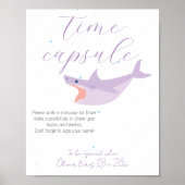 Poster Piscine d'été pour les requins et capsule d'heure  (Devant)