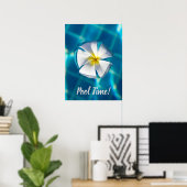Poster Piscine Eau mousseuse avec cadeau de fleurs (Bureau à domicile)