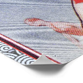 Poster Piscine Fête Nage Vintage Été (Coin)