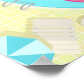 Poster Piscine fille en bikini plage d'été (Coin)