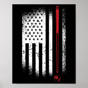 Poster Piscine graphique rétro Billard Snooker Billard Cu