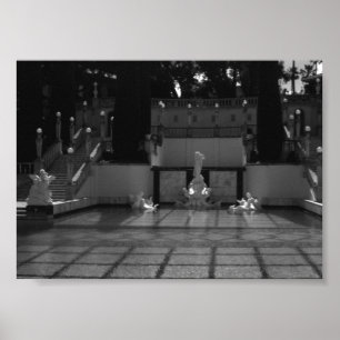 Poster Piscine Neptune de San Simeon Californie USA vinta