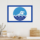 Poster Pismming venin, swimmer on blue circle custom (Cuisine)