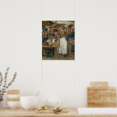 Poster Pissarro - Boucher de porc 1883 (Cuisine)