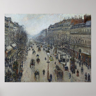 Poster Pissarro - Boulevard Montmartre matin gris