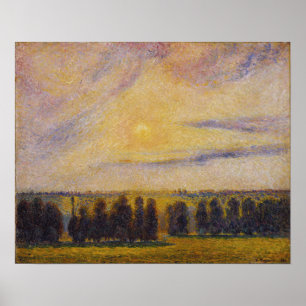 Poster Pissarro - Coucher De Soleil À Eragny
