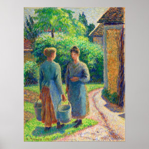 Poster Pissarro - Deux Femmes Dans Un Jardin 1888