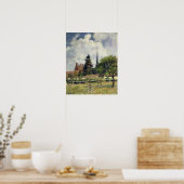 Poster Pissarro - Église À Eragny 1884 (Cuisine)