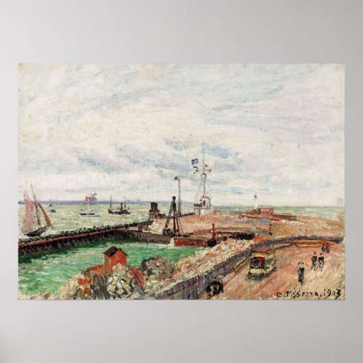Poster Pissarro - Jetée Et Semaphore De Havre 1903 (Devant)