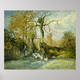 Poster Pissarro - La Fille Des Oies À Montfoucault