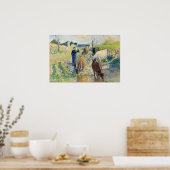 Poster Pissarro - L'arrosage des vaches Osny 1886 (Cuisine)