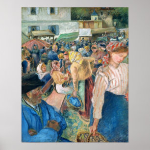Poster Pissarro - Le Marché de volaille Pontoise 1892
