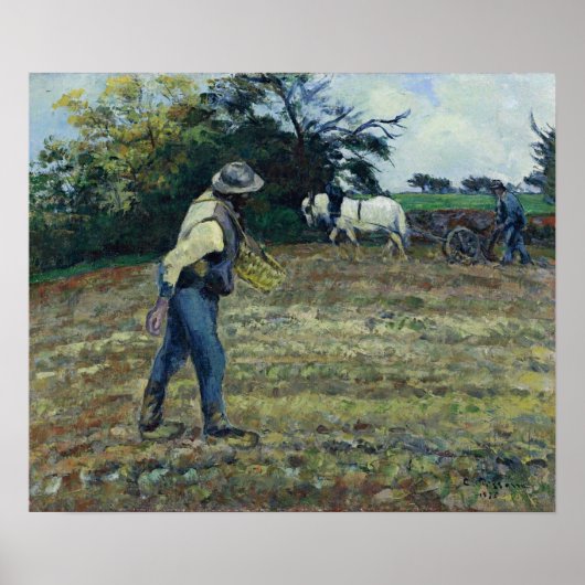 Poster Pissarro - Le semeur et le laboureur (Devant)