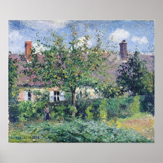 Poster Pissarro - Maison Paysanne À Eragny 1884 (Devant)