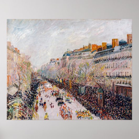 Poster Pissarro - Montmartre, Mardi Gras sur le boulevard (Devant)