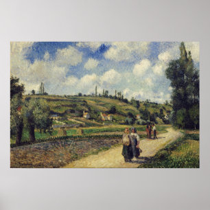 Poster Pissarro - Paysage près de Pontoise La route d'Auv