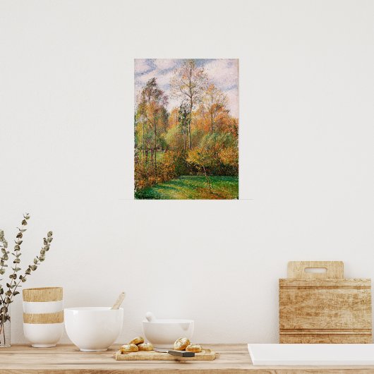 Poster Pissarro - Peupliers Automne Eragny, Poplar Automn (Cuisine)