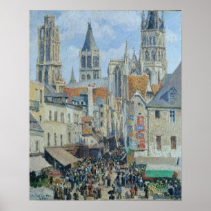 Poster Pissarro - Rue de l'Épicerie Ancien Marché Rouen