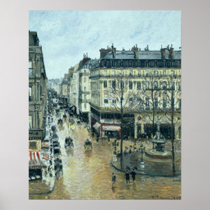 Poster Pissarro - Rue Saint-Honore Effet de pluie après-m