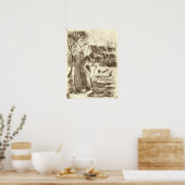 Poster Pissarro - Travail Paysan 1890 (Cuisine)