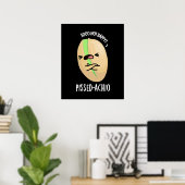 Poster Pissed-achio Funny Pistachio Pun Dark BG (Bureau à domicile)