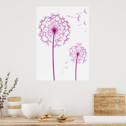 Poster pissenlit rose (Cuisine)