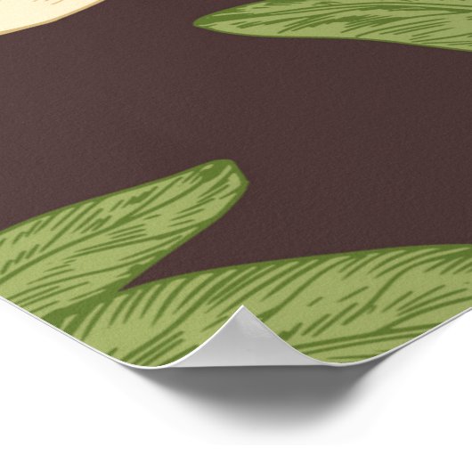 Poster pistache sans joint motif avec noix, coquilles, so (Coin)