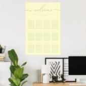 Poster Pistachio Script Bienvenue Table de Mariage Assis (Bureau à domicile)