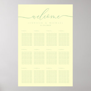 Poster Pistachio Script Bienvenue Table de Mariage Assis