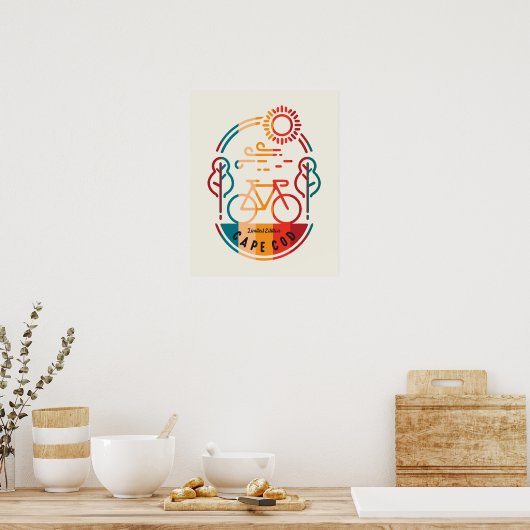 Poster Piste cyclable Retro Cape Cod (Cuisine)