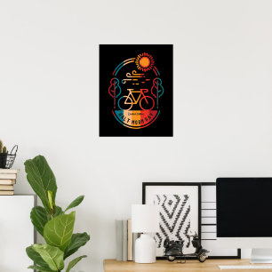 Poster Piste cyclable Retro Half Moon Bay