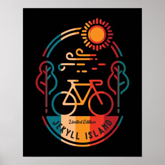 Poster Piste cyclable Retro Jekyll Island (Devant)