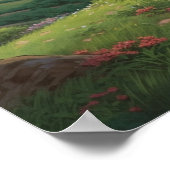 Poster Piste de peinture à l'huile chemin sinueux colline (Coin)