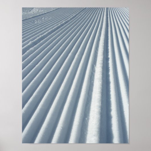 Poster Piste de ski alpin damée (Devant)