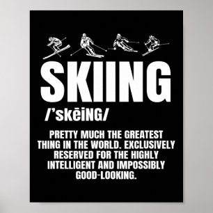 Poster Piste de ski alpin Ski de descente Skieur Sports G