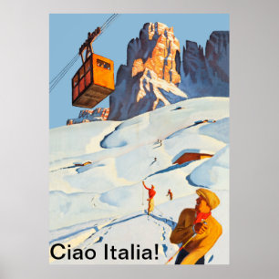 Poster Piste de ski en Italie