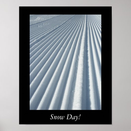 Poster Piste de ski Groomed Day de neige (Devant)