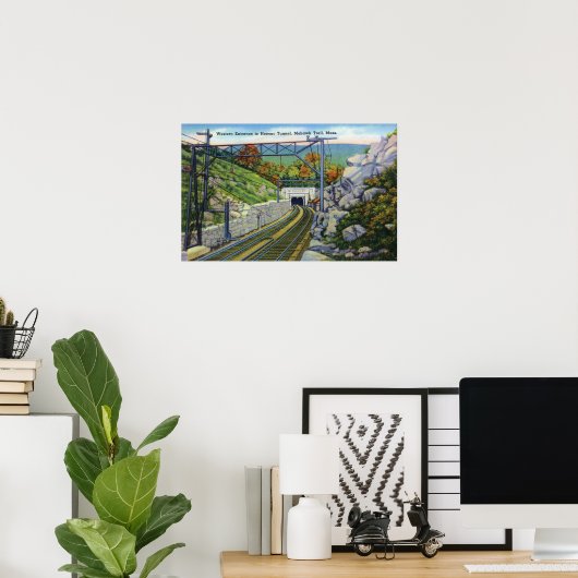 Poster Piste Mohawk Vue de l'entrée W. à Hoosac (Bureau à domicile)